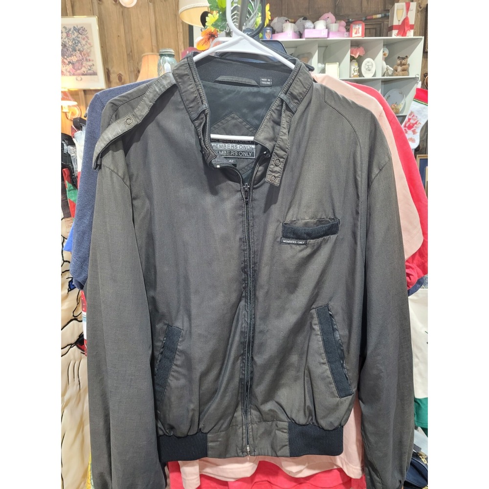 1980s Black Members Only Full Zip up Jacket